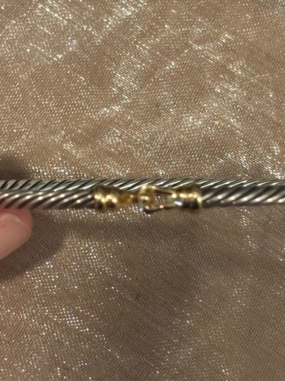 David Yurman Buckle Classic Cable Bracelet 3mm, Size Small